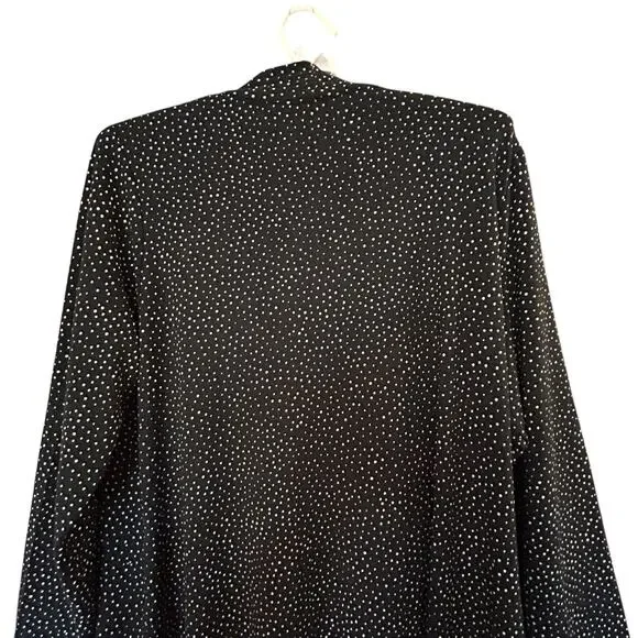 J. JILL Wearever Women’s Black White Polka Dot Faux Wrap Jersey Dress Size PL - Picture 8 of 12